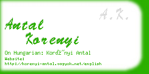 antal korenyi business card